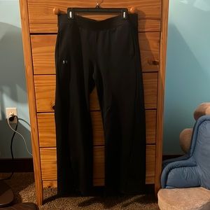 Black Under Armour Loose Coldgear Black Sweatpants, Mens Large